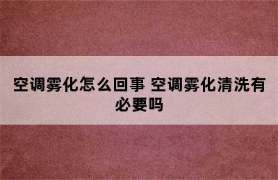 空调雾化怎么回事 空调雾化清洗有必要吗